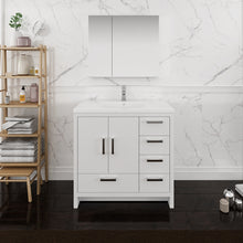 Load image into Gallery viewer, Fresca Imperia 36&quot; Glossy White Free Standing Modern Bathroom Vanity w/ Medicine Cabinet - Right Version- Fresca