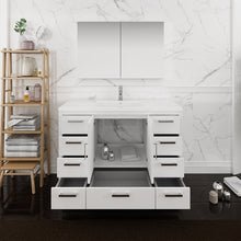 Load image into Gallery viewer, Fresca Imperia 48&quot; Glossy White Free Standing Modern Bathroom Vanity w/ Medicine Cabinet- Fresca