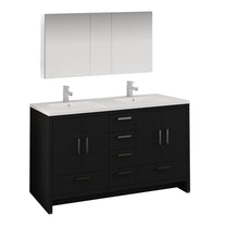 Load image into Gallery viewer, Fresca Imperia 60&quot; Dark Gray Oak Free Standing Double Sink Modern Bathroom Vanity w/ Medicine Cabinet- Fresca