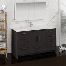 Load image into Gallery viewer, Fresca Imperia 60&quot; Dark Gray Oak Free Standing Single Sink Modern Bathroom Vanity w/ Medicine Cabinet- Fresca