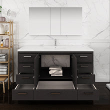 Load image into Gallery viewer, Fresca Imperia 60&quot; Dark Gray Oak Free Standing Single Sink Modern Bathroom Vanity w/ Medicine Cabinet- Fresca