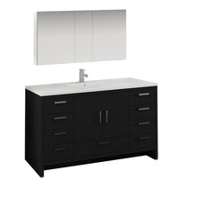 Load image into Gallery viewer, Fresca Imperia 60&quot; Dark Gray Oak Free Standing Single Sink Modern Bathroom Vanity w/ Medicine Cabinet- Fresca