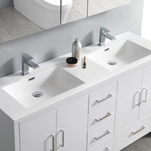 Load image into Gallery viewer, Fresca Imperia 60&quot; Glossy White Free Standing Double Sink Modern Bathroom Vanity w/ Medicine Cabinet- Fresca