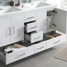 Load image into Gallery viewer, Fresca Imperia 60&quot; Glossy White Free Standing Double Sink Modern Bathroom Vanity w/ Medicine Cabinet- Fresca