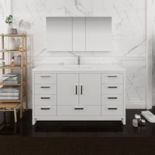 Load image into Gallery viewer, Fresca Imperia 60&quot; Glossy White Free Standing Single Sink Modern Bathroom Vanity w/ Medicine Cabinet- Fresca