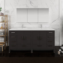 Load image into Gallery viewer, Fresca Imperia 72&quot; Dark Gray Oak Free Standing Double Sink Modern Bathroom Vanity w/ Medicine Cabinet- Fresca