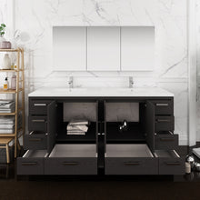 Load image into Gallery viewer, Fresca Imperia 72&quot; Dark Gray Oak Free Standing Double Sink Modern Bathroom Vanity w/ Medicine Cabinet- Fresca