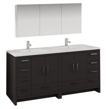 Load image into Gallery viewer, Fresca Imperia 72&quot; Dark Gray Oak Free Standing Double Sink Modern Bathroom Vanity w/ Medicine Cabinet- Fresca