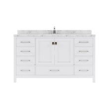 Load image into Gallery viewer, Virtu USA Caroline Avenue 60&quot; Double Bath Vanity in White with White Quartz Top and Round Sinks- Virtuusa