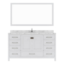 Load image into Gallery viewer, Virtu USA Caroline Avenue 60&quot; Double Bath Vanity in White with White Quartz Top and Round Sinks with Brushed Nickel Faucets with Matching Mirror- Virtuusa