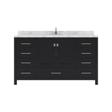 Load image into Gallery viewer, Virtu USA Caroline Avenue 60&quot; Double Bath Vanity in Espresso with White Quartz Top and Square Sinks- Virtuusa