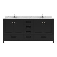Load image into Gallery viewer, Virtu USA Caroline Avenue 72&quot; Double Bath Vanity in Espresso with White Quartz Top and Round Sinks- Virtuusa