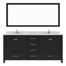 Load image into Gallery viewer, Virtu USA Caroline Avenue 72&quot; Double Bath Vanity in Espresso with White Quartz Top and Round Sinks with Brushed Nickel Faucets with Matching Mirror- Virtuusa