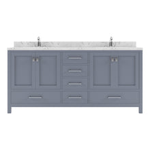 Load image into Gallery viewer, Virtu USA Caroline Avenue 72&quot; Double Bath Vanity in Gray with White Quartz Top and Round Sinks- Virtuusa