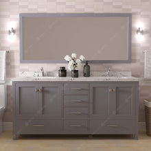Load image into Gallery viewer, Virtu USA Caroline Avenue 72&quot; Double Bath Vanity in Gray with White Quartz Top and Round Sinks- Virtuusa