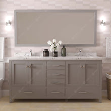 Load image into Gallery viewer, Virtu USA Caroline Avenue 72&quot; Double Bath Vanity in Cashmere Gray with White Quartz Top and Square Sinks- Virtuusa