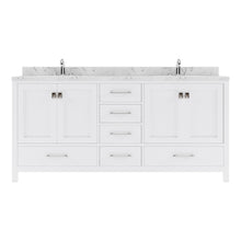 Load image into Gallery viewer, Virtu USA Caroline Avenue 72&quot; Double Bath Vanity in White with White Quartz Top and Square Sinks- Virtuusa