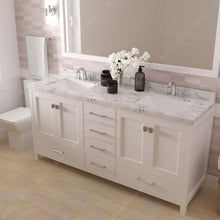 Load image into Gallery viewer, Virtu USA Caroline Avenue 72&quot; Double Bath Vanity in White with White Quartz Top and Square Sinks- Virtuusa