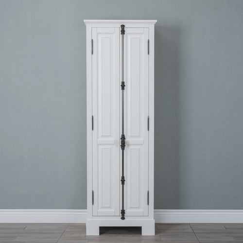 Water Creation Greenwich Collection Linen Cabinet In Antique White- Water Creation