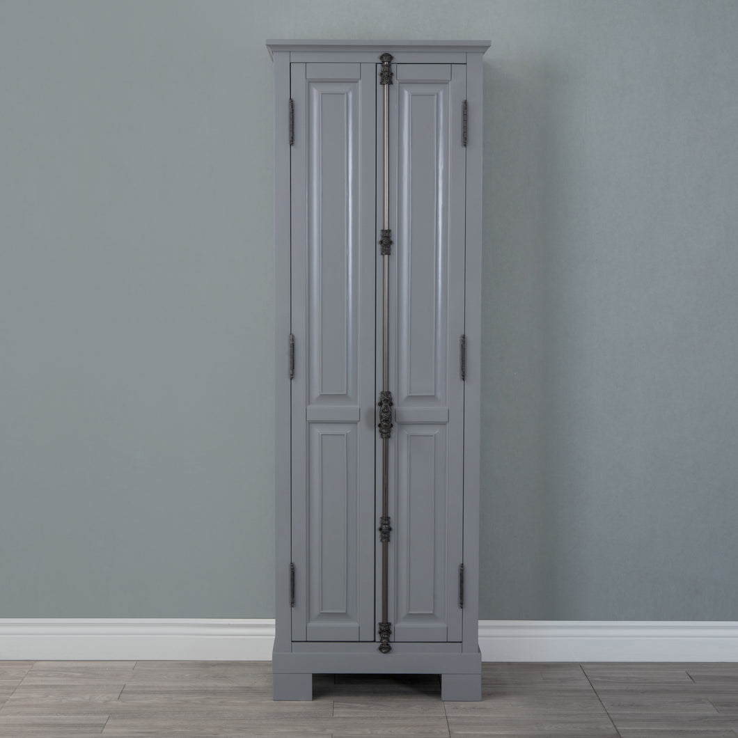 Water Creation Greenwich Collection Linen Cabinet In Cashmere Grey- Water Creation