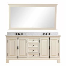 Load image into Gallery viewer, Water Creation 60 Inch Antique White Double Sink Bathroom Vanity With Matching Framed Mirrors From The Greenwich Collection- Water Creation
