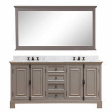 Load image into Gallery viewer, Water Creation 60 Inch Antique White Double Sink Bathroom Vanity With Matching Framed Mirrors And Faucets From The Greenwich Collection- Water Creation