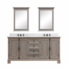 Load image into Gallery viewer, Water Creation 60 Inch Antique White Double Sink Bathroom Vanity With Matching Framed Mirror And Faucets From The Greenwich Collection- Water Creation