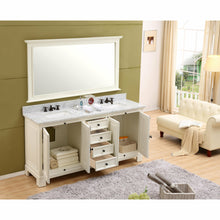 Load image into Gallery viewer, Water Creation 72 Inch Antique White Double Sink Bathroom Vanity With Matching Framed Mirrors From The Greenwich Collection- Water Creation