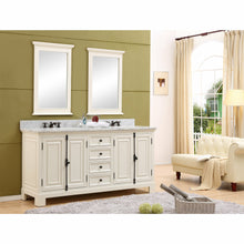 Load image into Gallery viewer, Water Creation 72 Inch Antique White Double Sink Bathroom Vanity With Matching Framed Mirror From The Greenwich Collection- Water Creation