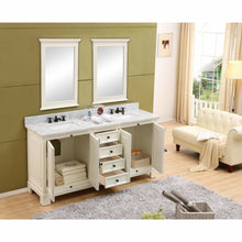 Load image into Gallery viewer, Water Creation 72 Inch Antique White Double Sink Bathroom Vanity With Matching Framed Mirror From The Greenwich Collection- Water Creation