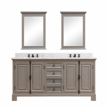 Load image into Gallery viewer, Water Creation 72 Inch Antique White Double Sink Bathroom Vanity With Matching Framed Mirror And Faucets From The Greenwich Collection- Water Creation