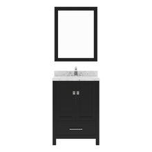 Load image into Gallery viewer, Virtu USA Caroline Avenue 24&quot; Single Bath Vanity in Espresso with White Quartz Top and Round Sink with Polished Chrome Faucet with Matching Mirror- Virtuusa