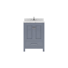 Load image into Gallery viewer, Virtu USA Caroline Avenue 24&quot; Single Bath Vanity in Gray with White Quartz Top and Round Sink- Virtuusa