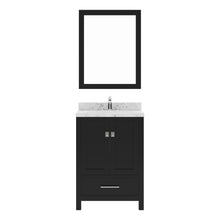 Load image into Gallery viewer, Virtu USA Caroline Avenue 24&quot; Single Bath Vanity in Espresso with White Quartz Top and Square Sink with Polished Chrome Faucet with Matching Mirror- Virtuusa
