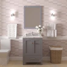 Load image into Gallery viewer, Virtu USA Caroline Avenue 24&quot; Single Bath Vanity in Gray with White Quartz Top and Square Sink with Brushed Nickel Faucet with Matching Mirror- Virtuusa
