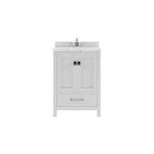 Load image into Gallery viewer, Virtu USA Caroline Avenue 24&quot; Single Bath Vanity in White with White Quartz Top and Square Sink- Virtuusa