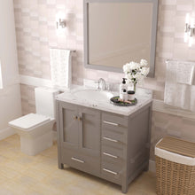 Load image into Gallery viewer, Virtu USA Caroline Avenue 36&quot; Single Bath Vanity in Cashmere Gray with White Quartz Top and Round Sink- Virtuusa