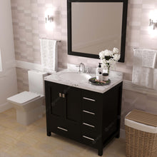 Load image into Gallery viewer, Virtu USA Caroline Avenue 36&quot; Single Bath Vanity in Espresso with White Quartz Top and Round Sink with Matching Mirror- Virtuusa