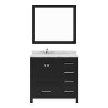 Load image into Gallery viewer, Virtu USA Caroline Avenue 36&quot; Single Bath Vanity in Espresso with White Quartz Top and Round Sink with Brushed Nickel Faucet with Matching Mirror- Virtuusa