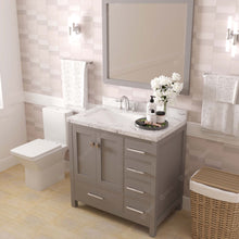 Load image into Gallery viewer, Virtu USA Caroline Avenue 36&quot; Single Bath Vanity in Cashmere Gray with White Quartz Top and Square Sink with Matching Mirror- Virtuusa