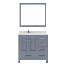 Load image into Gallery viewer, Virtu USA Caroline Avenue 36&quot; Single Bath Vanity in Gray with White Quartz Top and Square Sink with Matching Mirror- Virtuusa