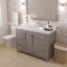 Load image into Gallery viewer, Virtu USA Caroline Avenue 48&quot; Single Bath Vanity in Cashmere Gray with White Quartz Top and Round Sink with Polished Chrome Faucet with Matching Mirror- Virtuusa