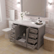 Load image into Gallery viewer, Virtu USA Caroline Avenue 48&quot; Single Bath Vanity in Cashmere Gray with White Quartz Top and Round Sink with Matching Mirror- Virtuusa