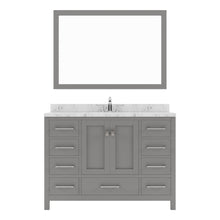 Load image into Gallery viewer, Virtu USA Caroline Avenue 48&quot; Single Bath Vanity in Cashmere Gray with White Quartz Top and Round Sink with Polished Chrome Faucet with Matching Mirror- Virtuusa