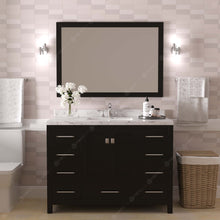Load image into Gallery viewer, Virtu USA Caroline Avenue 48&quot; Single Bath Vanity in Espresso with White Quartz Top and Round Sink with Brushed Nickel Faucet with Matching Mirror- Virtuusa