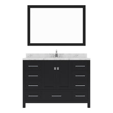 Load image into Gallery viewer, Virtu USA Caroline Avenue 48&quot; Single Bath Vanity in Espresso with White Quartz Top and Round Sink with Brushed Nickel Faucet with Matching Mirror- Virtuusa