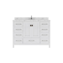 Load image into Gallery viewer, Virtu USA Caroline Avenue 48&quot; Single Bath Vanity in White with White Quartz Top and Round Sink- Virtuusa
