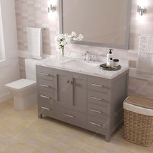 Load image into Gallery viewer, Virtu USA Caroline Avenue 48&quot; Single Bath Vanity in Cashmere Gray with White Quartz Top and Square Sink with Polished Chrome Faucet with Matching Mirror- Virtuusa