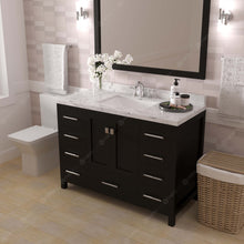 Load image into Gallery viewer, Virtu USA Caroline Avenue 48&quot; Single Bath Vanity in Espresso with White Quartz Top and Square Sink with Brushed Nickel Faucet with Matching Mirror- Virtuusa