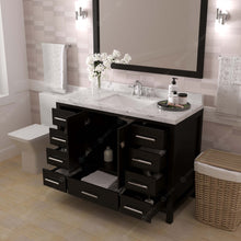 Load image into Gallery viewer, Virtu USA Caroline Avenue 48&quot; Single Bath Vanity in Espresso with White Quartz Top and Square Sink with Polished Chrome Faucet with Matching Mirror- Virtuusa
